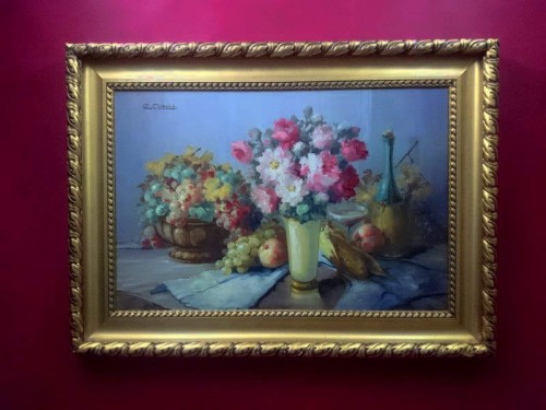 Obraz Olejny Georg CLAUS Martwa Natura z Kwiatami RARYTAS