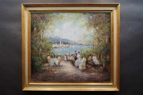 Willi Bauer Impresjonizm Letnia Kawiarenka