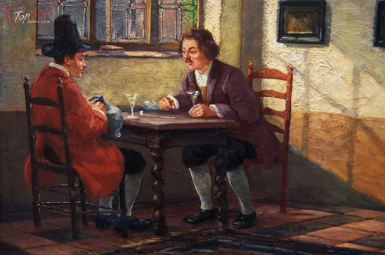 Stary obraz Męski Dyskurs JÖRG SOMMER ur1881 r