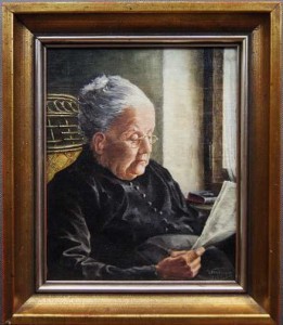 Sentymentalny obraz czytająca babcia Wilhelm Hoffmann