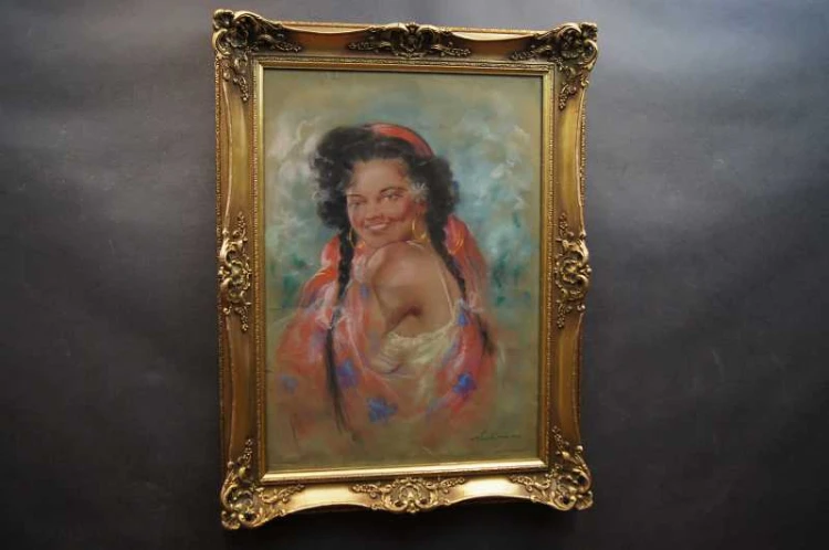Barwny pastel Portret zalotnej włoszki