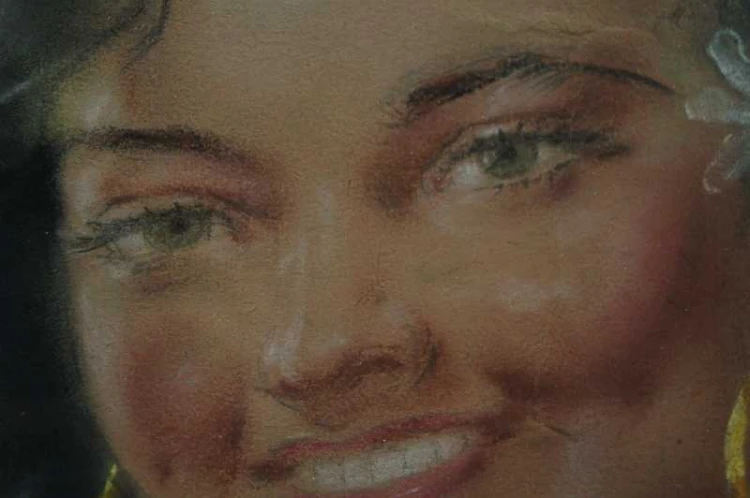 Barwny pastel Portret zalotnej włoszki