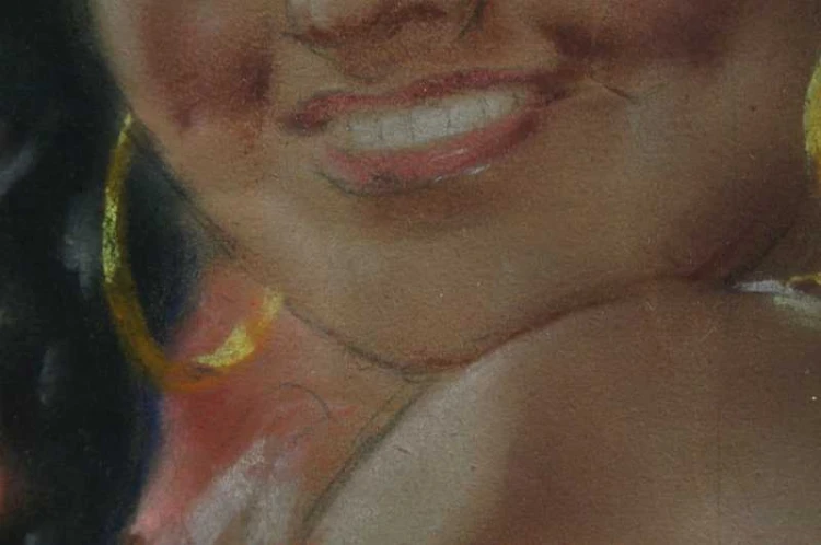 Barwny pastel Portret zalotnej włoszki