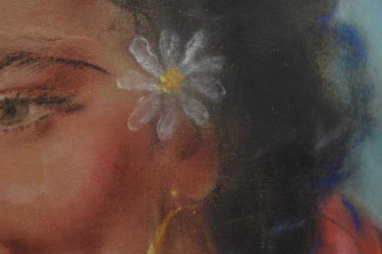 Barwny pastel Portret zalotnej włoszki