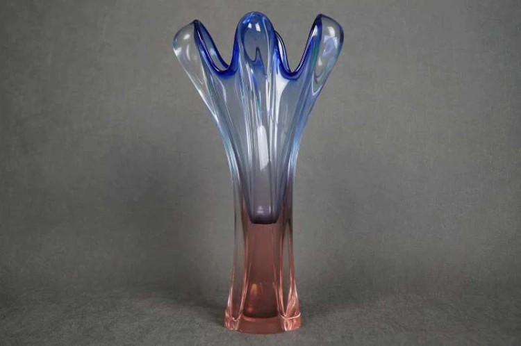 Bohemia trójbarwny wazon 30 cm