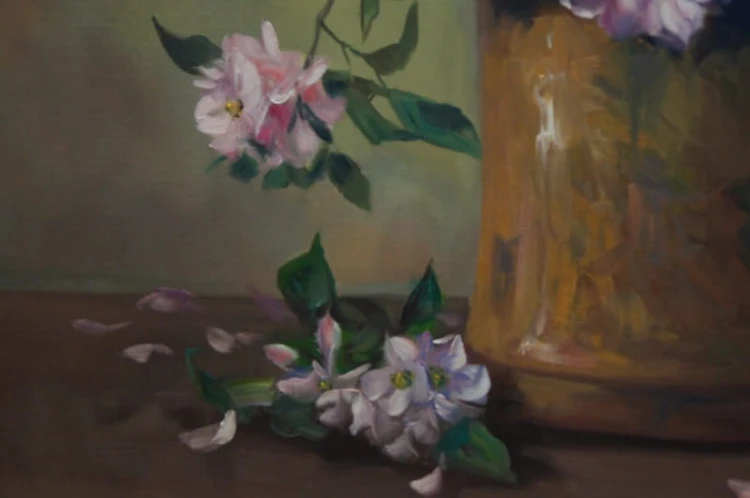 Helmuth Andreas Volkwein Kwiat Rhododendronu wybitny obraz olejny