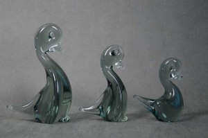 Urocza rodzinka szklanych kaczek