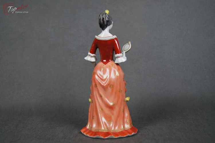 Porcelana Hollohaza Węgry lata 60 Figura Damy z lusterkiem.Okaz!!!