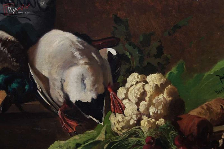 Mega Cenny Obraz!!! Julius Jacob Martwa natura 1882r