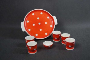 Waechtersbach unikat komplet do jajek w kropeczki