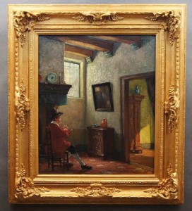 Stary obraz Scena we wnętrzu Jörg Sommer ur.1881r