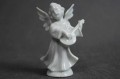 Biały aniołek z mandoliną porcelanowa figurka