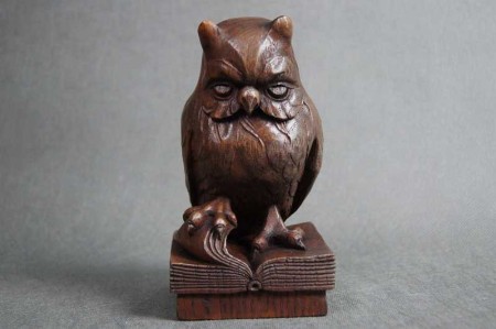 Mądra sowa figura rzeźba drewniana Polecam !!!