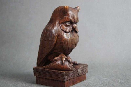 Mądra sowa figura rzeźba drewniana Polecam !!!