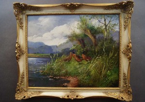 Pejzaż z bażantami animalistyczny obraz -  Eugen Frank - Colon