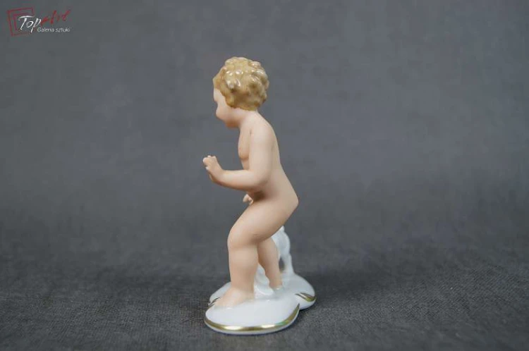 Porcelana Gerold .Figurka brzdąca z koźlęciem. Okaz !!!