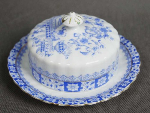 Przedwojenna maselniczka China Blau Oscar Schaller & Co