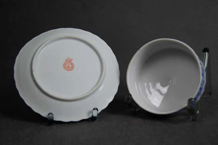 Przedwojenna maselniczka China Blau Oscar Schaller & Co