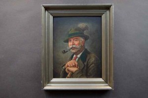 Stary obraz Portret dziadka - myśliwy !!!