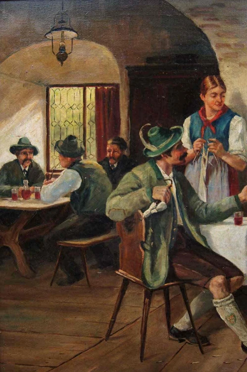 Stary obraz biesiada w oberży - Willy Lichtschlag