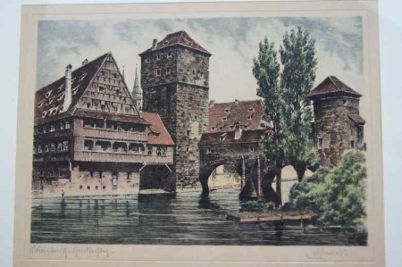 Nürnberg Henkersteg akwaforta Albrecht Bruck