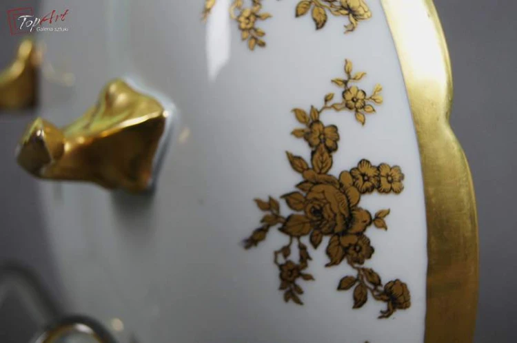 Bajeczna złocona porcelanowa patera Limoges