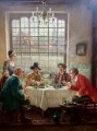Obraz olejny despoty przy stole Jörg Sommer ur.1881r