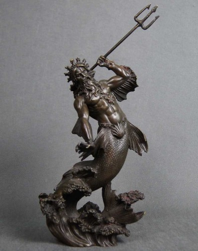 Neptun Posejdon figura brąz patynowany