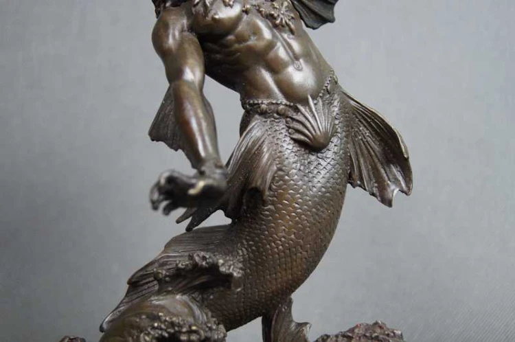 Neptun Posejdon figura brąz patynowany