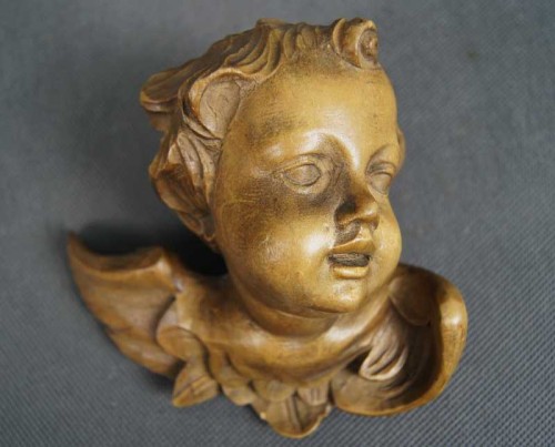 Rzeźba duża głowa aniołka amora cherubinka