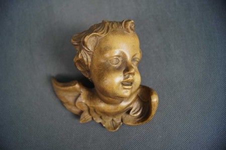 Rzeźba duża głowa aniołka amora cherubinka