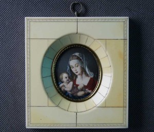 Malarstwo miniaturowe Madonna z Dzieciątkiem