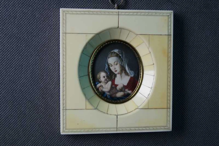 Malarstwo miniaturowe Madonna z Dzieciątkiem