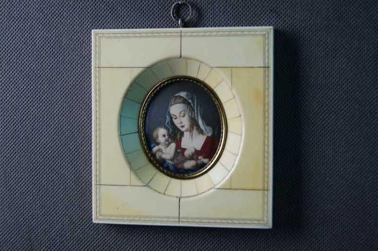 Malarstwo miniaturowe Madonna z Dzieciątkiem