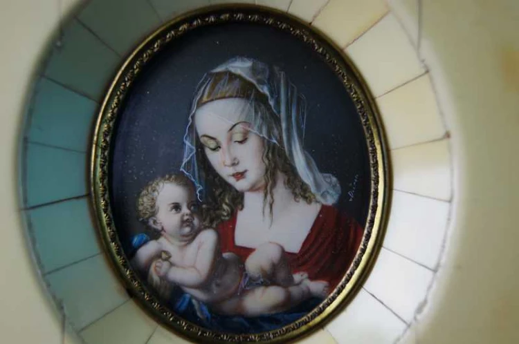 Malarstwo miniaturowe Madonna z Dzieciątkiem