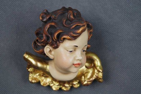Włoski wyjątkowy putto rzeźba w drewnie
