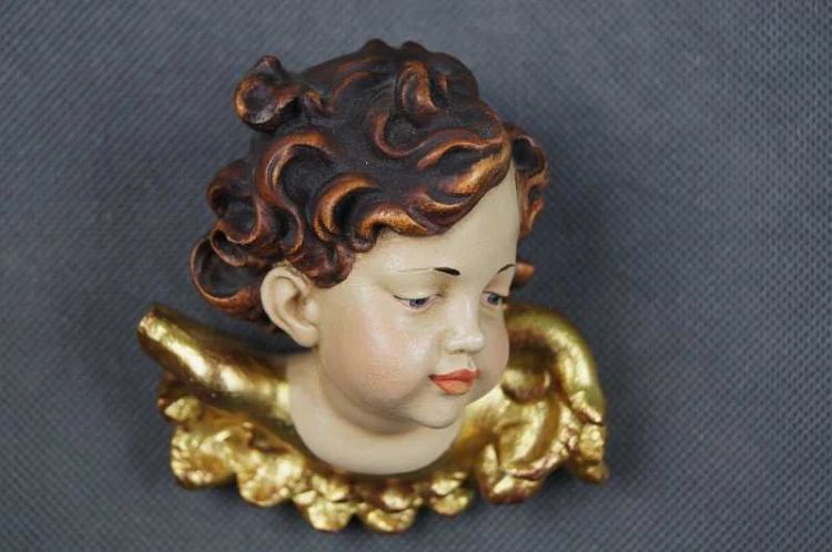 Włoski wyjątkowy putto rzeźba w drewnie