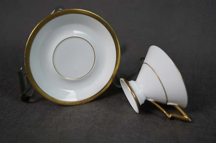 Beyer &amp; Bock białe Art deco - espresso