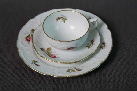 Rosenthal Sanssouci Róże na białym tle zestaw śniadaniowy nr.2