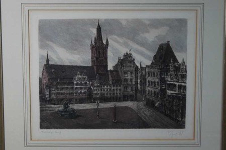 Królewiec - Konigsberg akwaforta Karl Zwicker