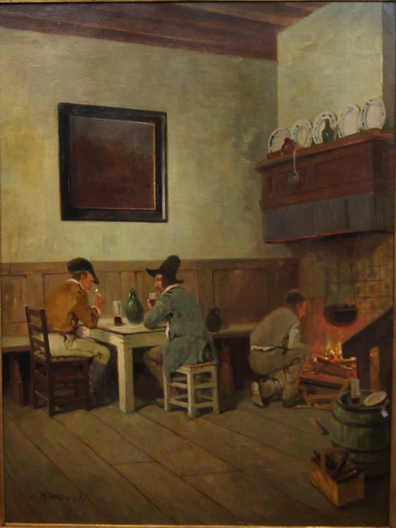 Leopold Wittkowski W karczmie stary obraz