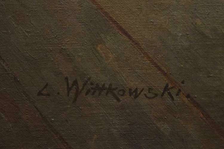 Leopold Wittkowski W karczmie stary obraz