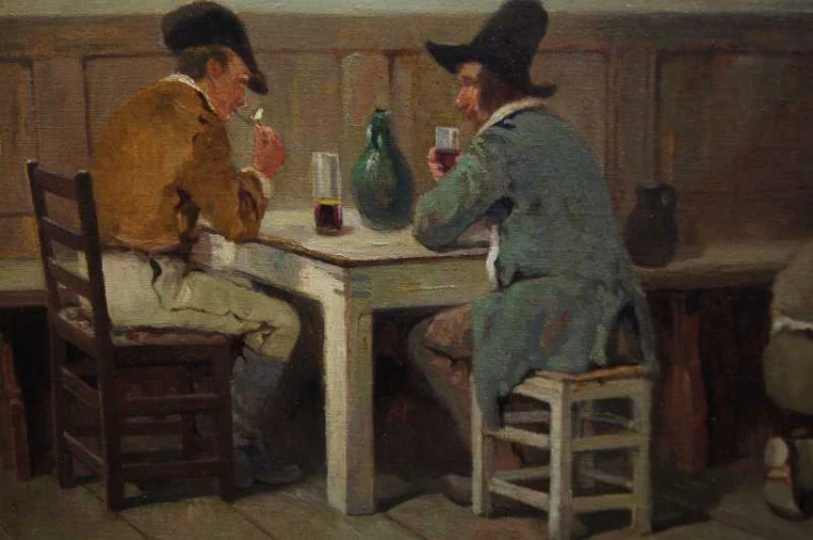 Leopold Wittkowski W karczmie stary obraz