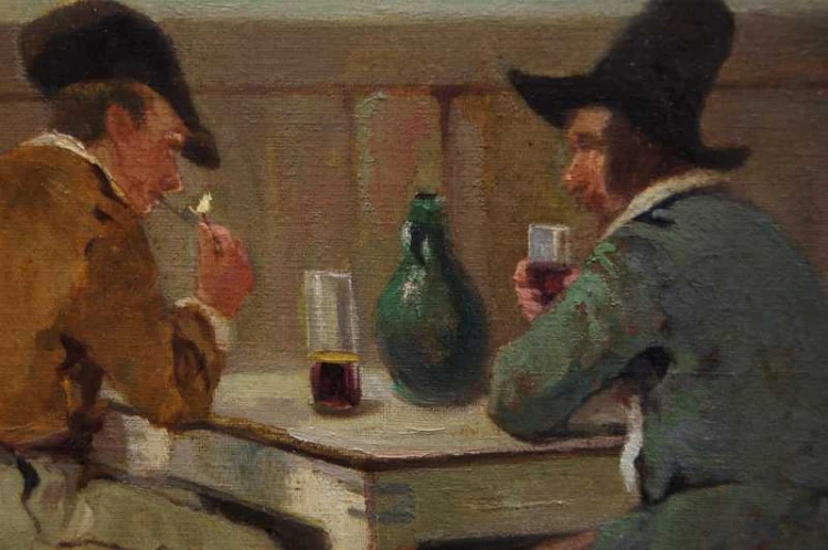 Leopold Wittkowski W karczmie stary obraz