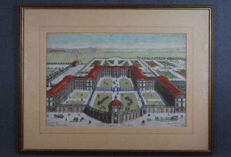 Palais Royal de Potsdam miedzioryt 1750 rok oryginał !