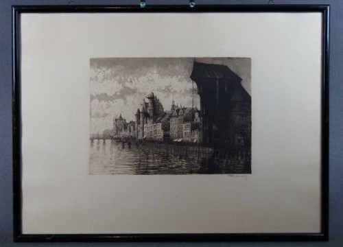Gdańsk - Danzig Długie Pobrzeże duża grafika Paul Kreisel