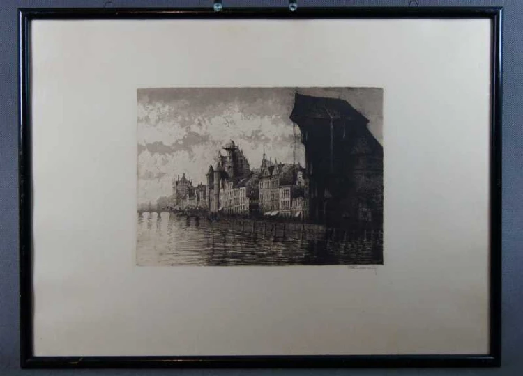 Gdańsk - Danzig Długie Pobrzeże duża grafika Paul Kreisel