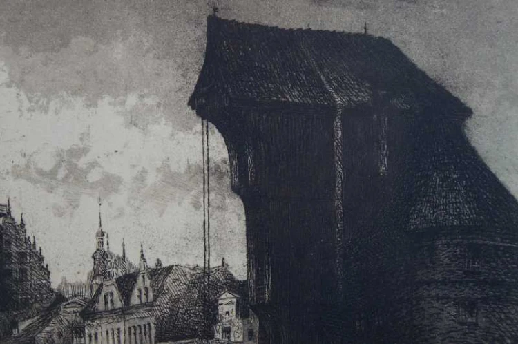 Gdańsk - Danzig Długie Pobrzeże duża grafika Paul Kreisel