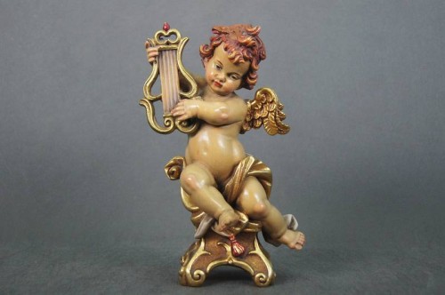 Amor z lirą rzeźba z drewna Polecam!