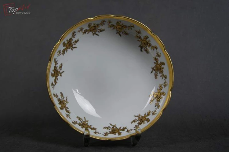 Bajeczna złocona porcelanowa patera Limoges